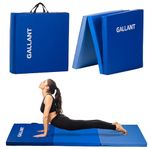 Gallant Foldable Gymnastics Mat - 6ft Long & Tri Folding, 5cm Thick High Density Foam, Non Slip & Easy to Clean - Tumble Exercise Gym Crash Mat For Children, Kids Gymnastics Equipment (Blue/Dark Blue)