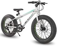 Hiland 20 Inch Kids Fat Bike, 7-Speed,Dual-Disc Brake, Kids Bike for Boys Girls