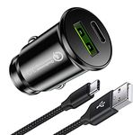 Car Charger For Samsung Galaxy A16 A15 A25 A35 A14 A34 A54 A13 A23 M23 M33 M53 A33 A53 5G QC3.0 18W PD Type-C Car Charger Dual USB Car Fast Charging Cigarette Lighter Car Adapter With Type C Cable