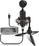 Pyle Professional USB Cardioid Condenser Microphone - Audio Mic w/USB Cable, Built-in Pop Filter, Adjustable Desktop Stand - for Gaming, Streaming, Podcasting, Studio