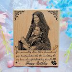 Giftairs Birthday Personalized Laser Engraved Wooden Photo Frame For Best Friends (4X5 Inchrectangular, Wall Mount)