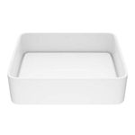 VIGO VG04013 Jasmine Rectangular Solid Core Polished Stone Vessel, Matte White Finish Bathroom Sink, 18 x 14.5 x 5 inches