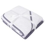 Sasma Home - 2 x Baby Hooded Towels, 100% Cotton Baby Bath Towels, Soft and absorbant Kids Towels (White/Grey)