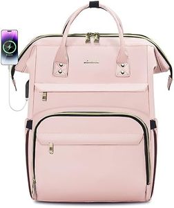 LOVEVOOK Laptop Backpack for Women,18 Inch Professional Womens Travel Backpack Purse Computer Laptop Bag Nurse Teacher Backpack,Waterproof College Work Bags Carry on Back Pack with USB Port, Pink