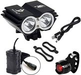 Nestling® 5000Lm Bike Light Set, USB Rechargeable Bicycle Lights, 4 Lighting Modes,Waterproof Mountain Road Bike Lights ,Safety & Easy Mount LED Cycle Lights,USB Cycling Front Light & Rear Light