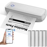 Mprinter A80 A4 Paper Portable Printer Bluetooth Wireless, Inkless Thermal Printer for Mobile Prints, Bluetooth Smart Printer Compatible with Android iOS Phones with 5pcs A4 Thermal Roll