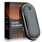 Hand Warmers Rechargeable, 10000mAH Electric Hand Warmer Heater Power Bank with 15hrs Warmth, Digital Display, Double-Sided Heating USB Pocket Warmers for Camping, Hiking, Gifts for Men, Women