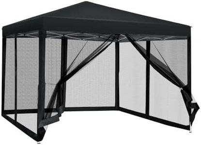 Instahut 3x3 Marquee White Gazebo, Pop Up Camping Tent Folding Gazebos Garden Outdoor Wedding Party Canopy Patio Carport, Water Resistant and UV Carry Bag Mesh Panels