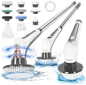 Electric Spin Scrubber, [IPX8 Waterproof] Homtronics 14 in 1 Spinning Brush with 9 Replaceable Brush Heads, 3H Long Lasting Bathroom Cleaner, Electric Clean Brush for Bathroom,Tile, Floor, Kitchen
