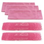 Postpartum Ice Pack, Perineal Cooling Pad for Postpartum Hemorrhoid Pain Relief, Hot Cold Packs for Women After Pregnancy and Delivery, 2 Ice Pack and 3 Cover (Pink Bead)