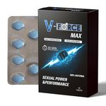 V-Force MAX Blue Pills for Men Extra Strong 100mg - Amplified Enhanced Strength & Firmness - Stronger & Harder Performance for Prolonged Results Food Supplement Tablets UK (20 Count (Pack of 1))