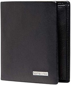 Samsonite Deluxe RFID Leather Wallet Slimline with Coin and 3 x Credit Card Holder, Black, 9.7cm