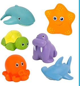 Juguetes de Baño para Bebé, Paquete de 6, Divertido Chorro de Agua de Animales, Probado para Sustancias Nocivas y BPA, Juguete para Bebé, Desarrolla Habilidades Motoras Finas y Fuerza de Agarre