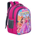 ROZEN School Bag 1St Std-5Th Std Cartoon Printed Spider-Man,Unicorn,Barbie,Doraemon,Princess,Dora,Mickey Mouse,Carz,F (Pink Barbie), 37 Liters