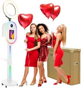 ZLPOWER Photo Booth for iPad 10.2" 10.9" 11" 12.9" and for Camera Dualuse Selfie Station Shell Stand APP Control RGB Ring Light Music Sync Light Box Photobooth Machine with Honeycomb Boxes for Rental