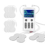 Tens Machine for Pain Relief Electric Muscle Stimulation Massager Machine Rechargeable Dual Channel 25 Mode and 50 Intensity with 10 Electrode Pads for The Relief of Muscle Pain