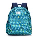 Genie Ikattish Teal 14" Casual Backpacks for Women, Latest, Stylish and Trendy College backpacks for girls, Mini Bags for Office and Travelling Purpose (13 ltrs)