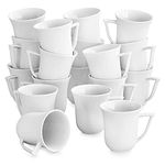 MALACASA 320ML Coffee Mugs, 18 Piece Mugs Set of 6, Porcelain Tea Cups with Handle, White Mugs for Coffee Tea and Cocoa Turquoise, Series Carina