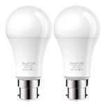 Dusk to Dawn Light Bulb,ProPOW 5W (40 Watt Equivalent) Sensor LED Bulbs A19 Automatic On/Off, Indoor/Outdoor Lighting Lamp for Porch Garage Driveway Yard Hallway Basement Patio(B22,Soft White,2-Pack)