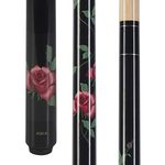 Aska Custom Pool Cue Black Rose, 13mm Hard Leather Tip, Canadian Hard Rock Maple, No Wrap. … (19-Ounce)