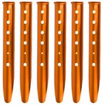 TRIWONDER Tent Pegs Metal Heavy Duty Sand Pegs Snow Tent Stakes U-Shaped Camping Pegs Aluminum Ground Pegs Tent Nails for Camping Picnic Beach (Orange - U-shaped - 31cm)