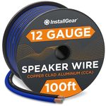 InstallGear 12 Gauge AWG 100ft Speaker Wire True Spec and Soft Touch Cable - Blue/Black