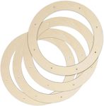 Haoser 4 Pack Wooden Wreath Ring with Pre-Cut Holes for Crafts, Home Decor, Wall Door Hanging Wreaths, Floral Hoop Garland, ooden Craft Floral Hoop Rings,0.2 Inches Thick (Inner 9In x Outer 11.5IN)