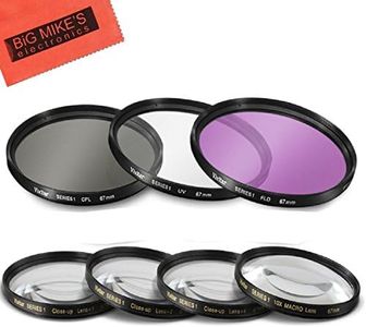 67mm 7PC Filter Set for Canon Rebel T6i, T6s, T7i, EOS 80D, EOS 77D Cameras with Canon EF-S 18-135mm is STM Lens - Includes 3 PC Filter Kit (UV-CPL-FLD) and 4PC Close Up Filter Set (+1+2+4+10)