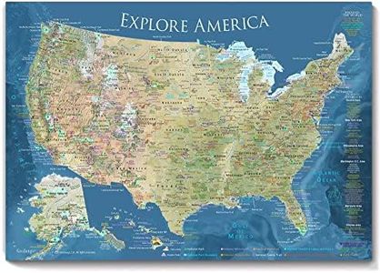 National Parks Poster Map with all 600 NPS sites and USA Travel Destinations - Travel Map Wall Posters - National park checklist map (36x24 inches)