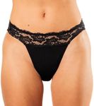 Bambody Absorbent Bikini: Lace Hip Period Panties | Women's Protective Underwear - 1 Pack: Black - Size 8