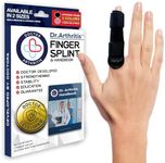 Doctor Developed Finger Splint & Handbook - Trigger Finger, Arthritis, RSI - Fits Ring, Index, Pinky & Middle - 2 sizes (Black, S/M)