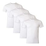 Hanes Men’s Ultimate Crewneck Undershirt, Slim Fit Fresh IQ Tee, Black & White, 4-Pack, White - 4 Pack, Medium