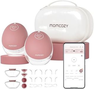 Momcozy Freihändige Milchpumpe Mobile Flow | M9 Upgrade, Elektrisch & App-Steuerung, Personalisierte Multi-Modi & 15 Stufen, Tragbare Pumpe, 24 mm (Rot, 2 Stück)
