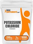 BulkSupplements.com Potassium Chloride Powder - Potassium Supplement Powder, Potassium Chloride Salt Substitute, Pure Potassium - Potassium Salt, Gluten Free, 200mg per Serving, 1kg (2.2 lbs)