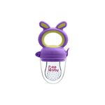 BeeBaby Soft Silicone Nibbler with Extra Mesh for Babies, Baby Fruit & Food Feeder, Anti Choking Fruit Pacifier, Teether for Infant, 100% BPA Free, 3 Months+ (Chewy - Violet)