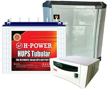 H-POWER -1200VA Solar Hybrid Home UPS/Inverter , 200Ah Tubular Battery , Trolley