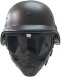 Tactical Paintball Airsoft Helmet with Adjustable Chin Strap Helmet Riding Goggles Glasses with Removable Face Mask