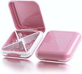 Pill Box, Moistureproof Small Pill Box, Portable Pill Box Organiser for Travel, BPA Free Pill Case with 4 Large Compartmensts to Hold Vitamins, Pill Holder (Pink)