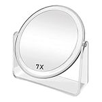 FANCYSEEU 7 Inch Magnifying Makeup Mirror Double Sided with 1X / 7X Magnification, 360° Rotation Tabletop Vanity Mirror, High Definition Cosmetic Mirror