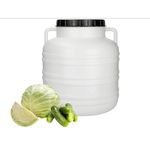 DIAH DO IT AT HOME Plastic Barrel with Lid for Brine Pickling, Preserves, Fermentation, Storage and Transportation, Handle (20 L)