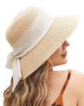 UCUWILLCUTE Sun Hat Womens Wide Brim Foldable Straw Hats Beach Sun Hats for Women Floppy Summer Hats UPF 50+ (as1, Alpha, m, l, Beige)