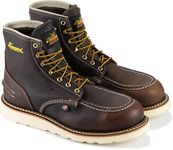 Thorogood 1957 Series 6” Waterproof Steel Toe Work Boots for Men - Full-Grain Leather with Moc Toe, Comfort Insole, and Slip-Resistant Wedge Outsole; EH Rated