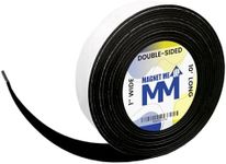 Magnet Me Up Self Adhesive Flexible Double Sided Magnetic Tape, 1 inch Wide, 1/16th inch Thick, 10 ft Long Magnet Roll, Strong Heavy Duty Backing, Used for Crafts, DIY Projects, Organization & More