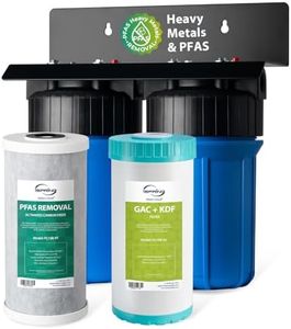 iSpring PFAS & Heavy Metals Whole House Water Filter System, SGS-Tested to Reduce 99% PFAS, 2-Stage Filtration Removes Lead, Heavy Metals, Chlorine, Sediment & Odor, 1” Inlet/Outlet Model: WGB21B-PFKS