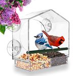 Mrcrafts Window Bird Feeder for Outside with Strong Suction Cups, Fits for Cardinals, Finches, Chickadees etc.…