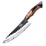 MITSUMOTO SAKARI 8 inch Japanese 440C Damascus Gyuto Knife, Professional Kitchen Chef Knife, Advanced Art Forging Meat Fruit Chef's Knife (Maplewood Handle & Wooden Box)