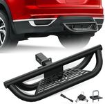 YZONA Tow Hitch Step Trailer for 2 Inch Receiver, with Pin Lock & U-Bolts Stabilize, Compatible with Pickups Trucks Vans SUVs ATVs, Towing Bumper Guard Protector Rear bar (Heavy-Duty Carbon Steel)