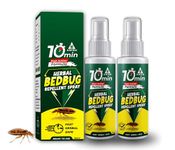 Amish Herbal Bedbug Spray 100ml Pack of 2 | Powerful Bed Bugs Repel Spray for Bed, Mattress & Furniture | Organic Khatmal Repellent for Home | Odorless Herbal Pest Control