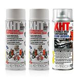 E-Tech 400ml XHT VHT Very High Temperature Paint 2 x WHITE 1 XHT Clear Lacquer for Car Engine Block Exhaust Metal Surface