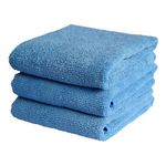 JOPASU Microfibre Cloth 320 GSM (Set of 3, Blue) (40x40 cms) for Cleaning, Polishing, Washing, Detailing of Cars, Bikes, Kitchen & Home Appliances